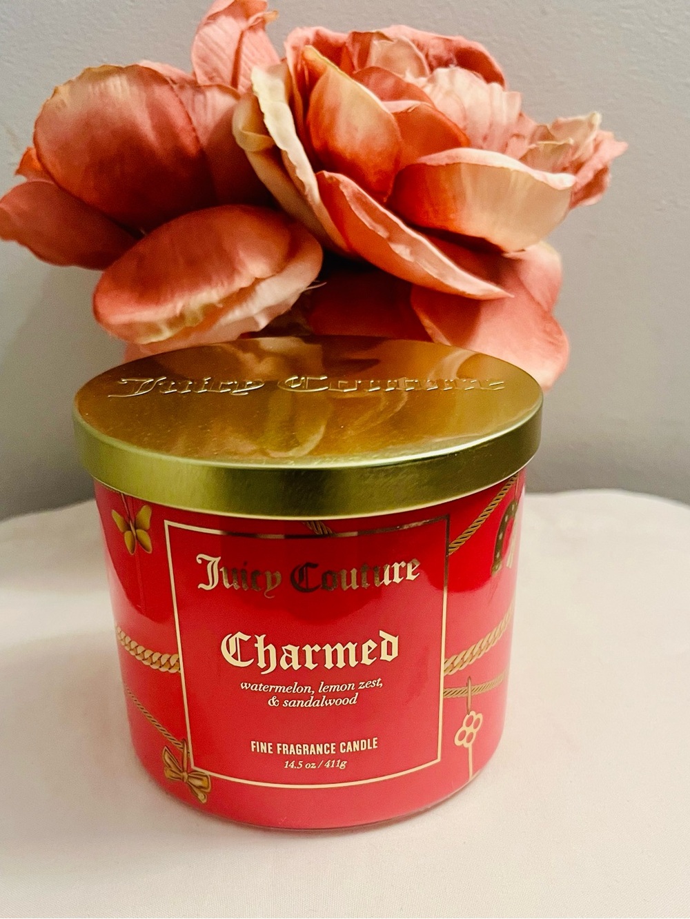 JUICY COUTURE NWT Charmed 3-Wick Candle. Scent: watermelon, lemon,
sandalwood